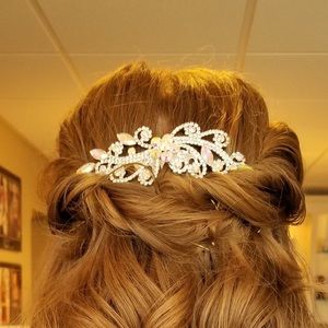Silver Jeweled Formal Hair Pin